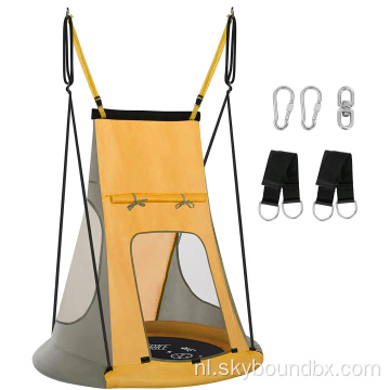 Buiten- en binnenkinderen hangen swing met tent